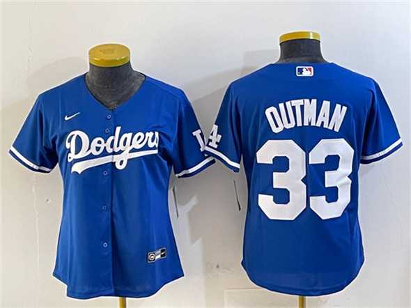 Womens Los Angeles Dodgers #33 James Outman Royal Cool Base Stitched Jersey